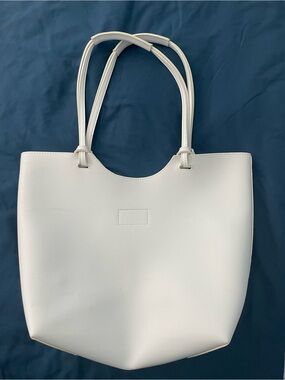 Neiman Marcus White Leather Tote Bag
